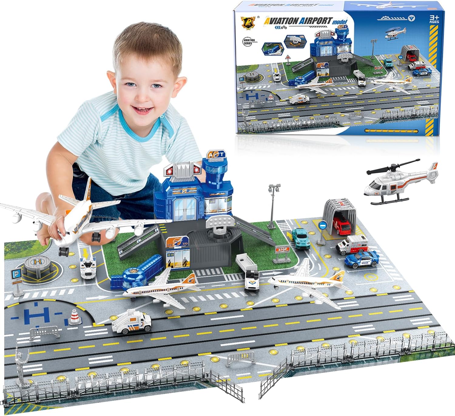 Children's Airport Scene Toy S - đánh giá và giá Kids Toys Helicopter