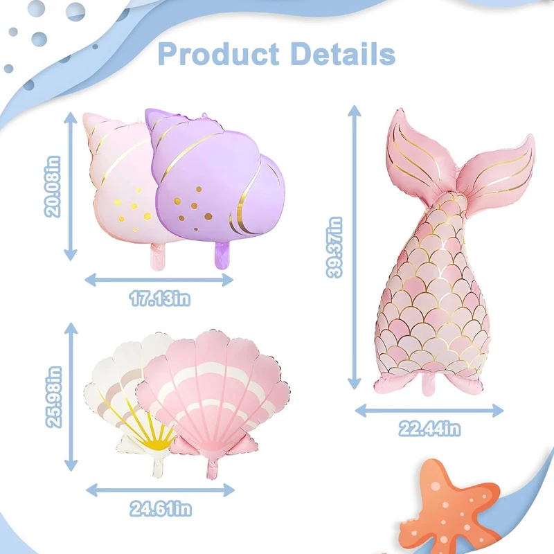 5PCS Mermaid Birthday Decor Se - đánh giá và giá Water Balloon Set